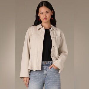 Light Beige Women's Button-Front Jacket